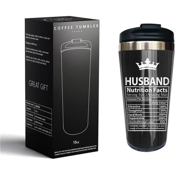 Husband Gift Ideas Tumbler - I Love You Gifts for Him -Funny Coffee Cup 15oz 1PC - Picture 7 of 7